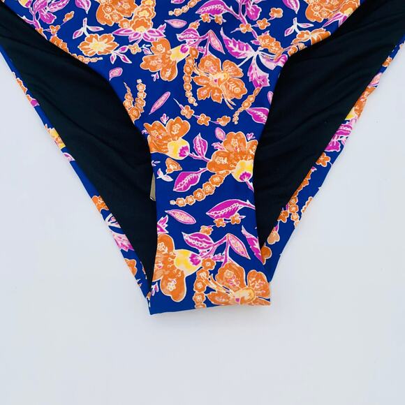 NWT J. Crew Floral Curved Waist Cheeky Bikini Swim Bathing Suit Bottom Size XL - Picture 4 of 8